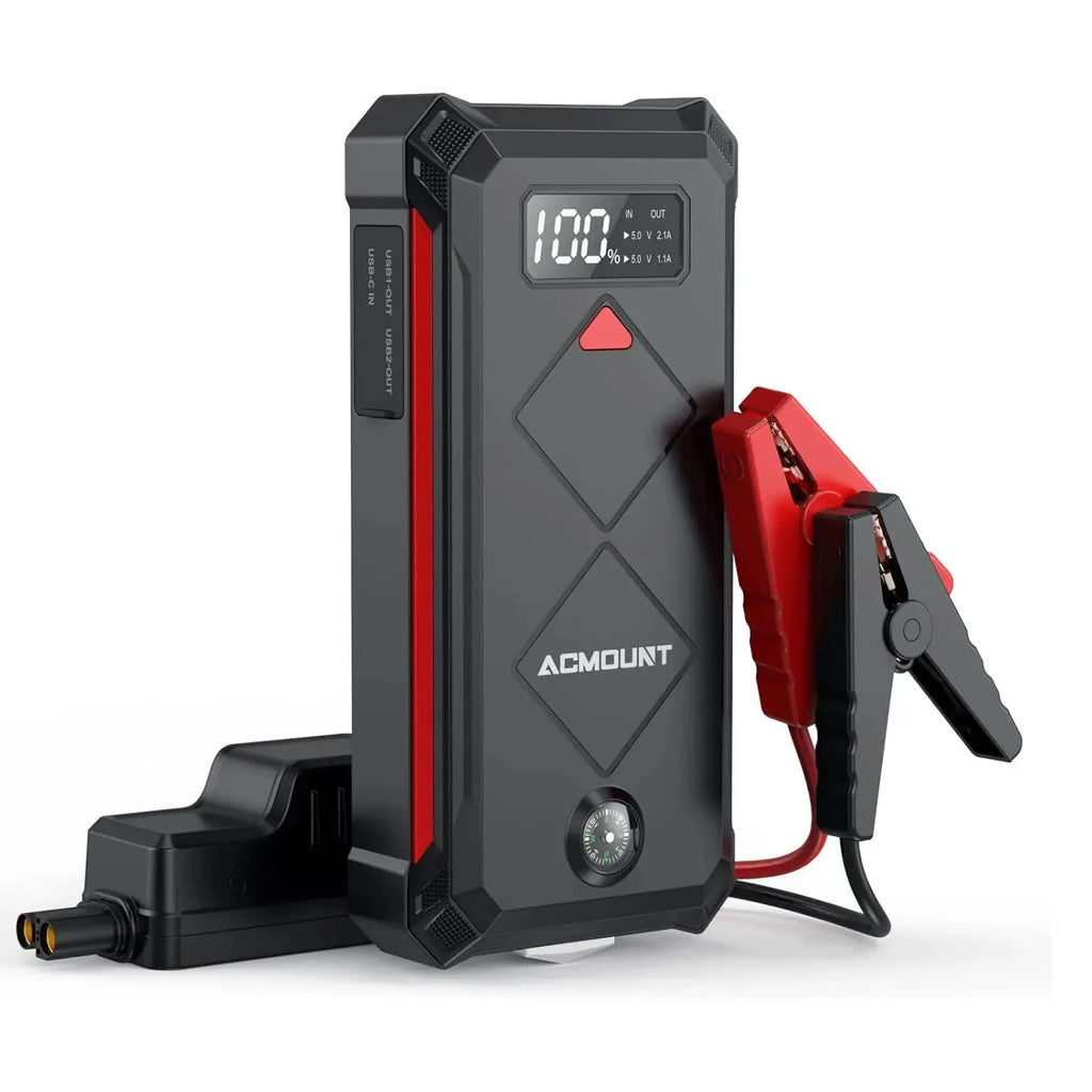 Acmount Car Jump Starter 5000A Peak Booster Battery Pack with LED Light for Up to 10.0L Gas or 8.0L Diesel Engine