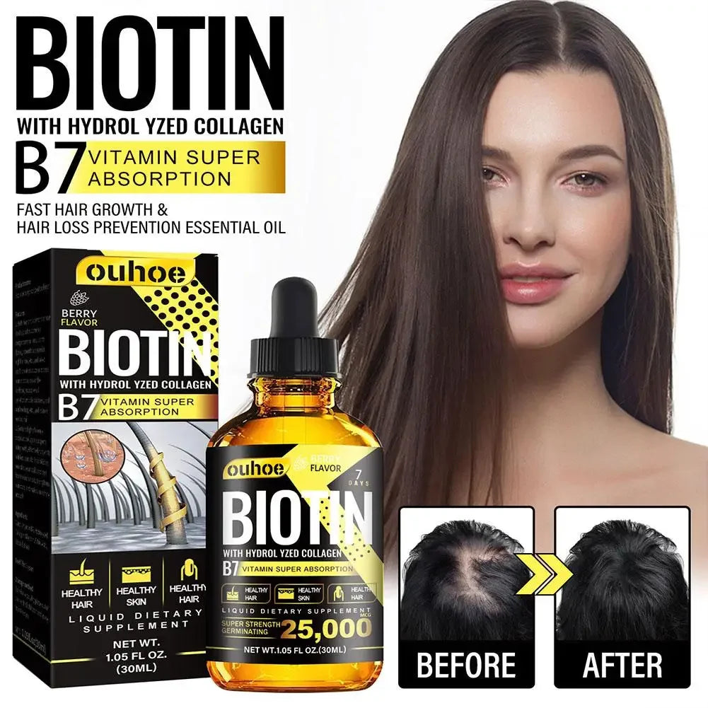 Nutrition Biotin Liquid Drops Essential Oil Collagen B7 Vitamin Oil Trengthen Hair Root Anti Hair Weak Treatment