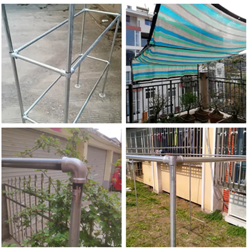 20/25mm Round Tube Pipe Joint Pipe Fitting Aluminum Alloy Steel Pipe Connectors DIY Clothes Hanger Plant Rack Shed