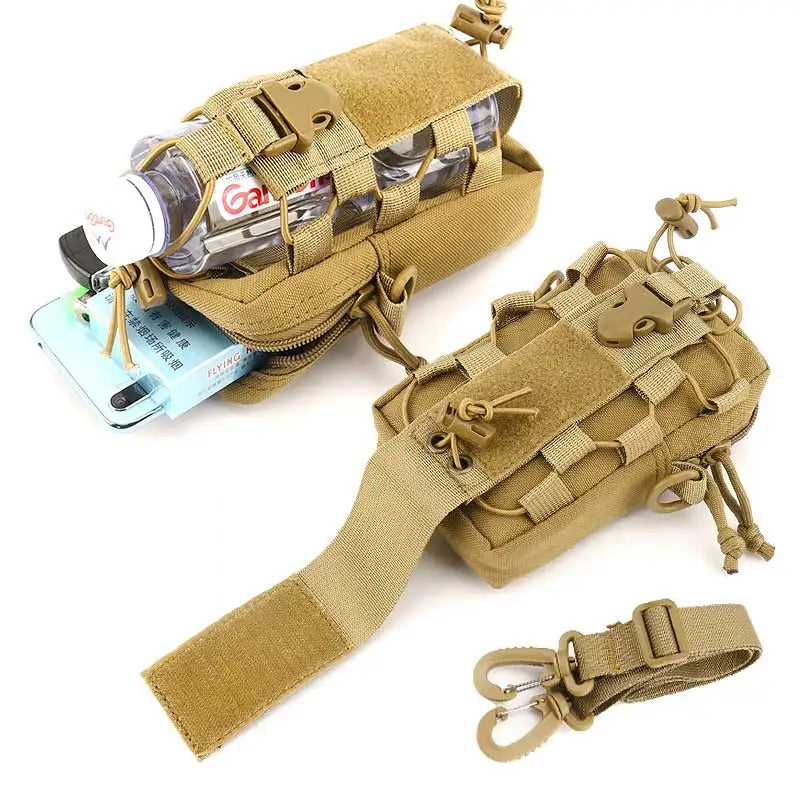 Organizer Waist Pack Bag military Molle EDC Pouch Water Bottle Canteen Kettle Carrier Outdoor Sports Phone Holder Camping Hiking