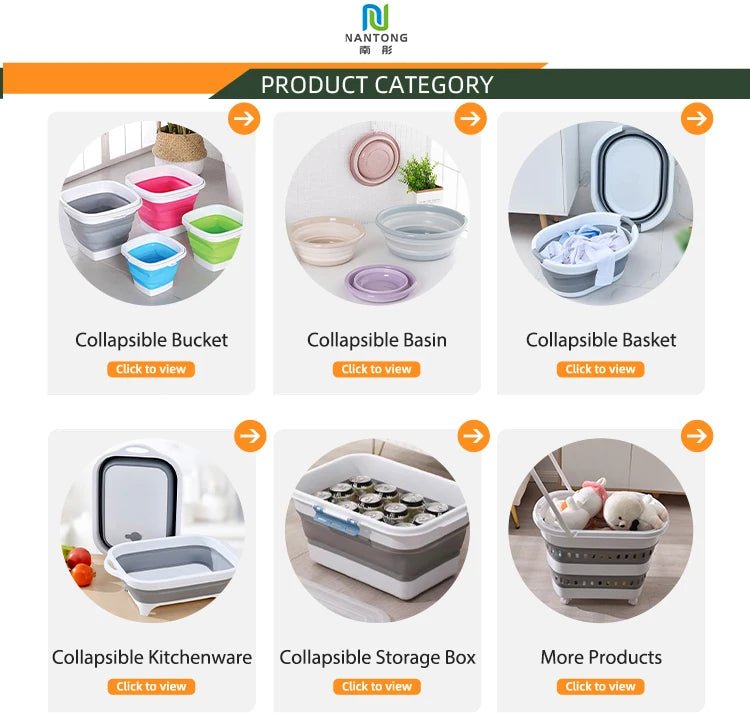 New silicone PP folding bathtub, multi-functional foldable pet/baby bathtub, with drain holes, laundry storage basket