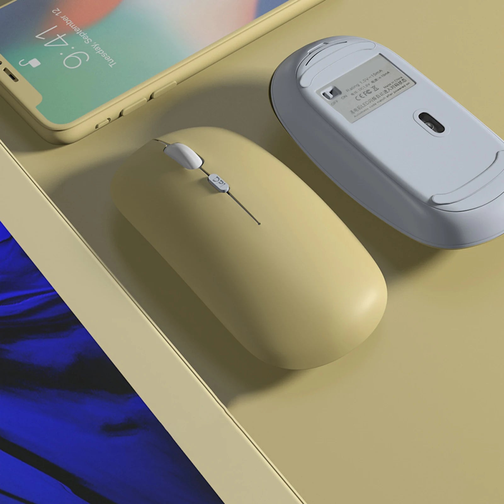 Portable Creative Mini Ultra Slim Cute Wireless Bluetooth Mouse 2.4G Receiver Laptop Gaming Mice PC 1000dpi Computer Accessories