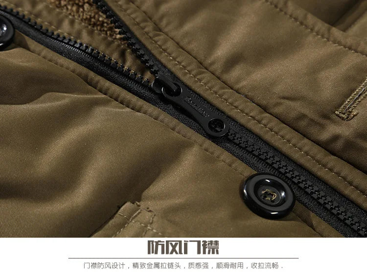 Men's Cotton-Padded Jacket Mid-Length Coat Loose Large-Sized Autumn Winter Warm Export Quality Fashionable Men's Outerwear