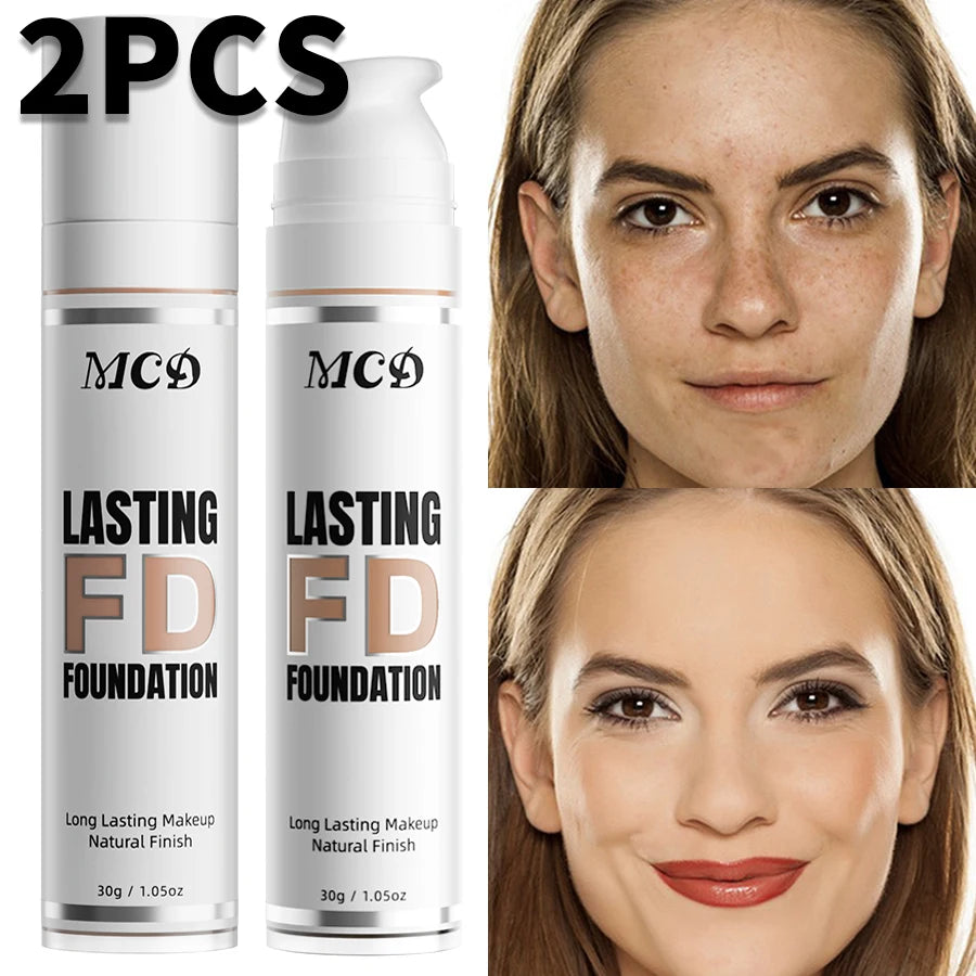 2pcs Shade Full Coverage Concealer 9 Color to Choose Liquid Foundation Makeup Natural High Coverage Base Makeup Cushion Foundation Cream Matte Face Makeup for Women Gifts Face Cosmetics Beauty
