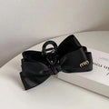 FENGCHE Bow Hairclaw Elegant Temperament Satin Grab Hair Accessories Shark Clip on The Back of The Head Hair Claw Clip