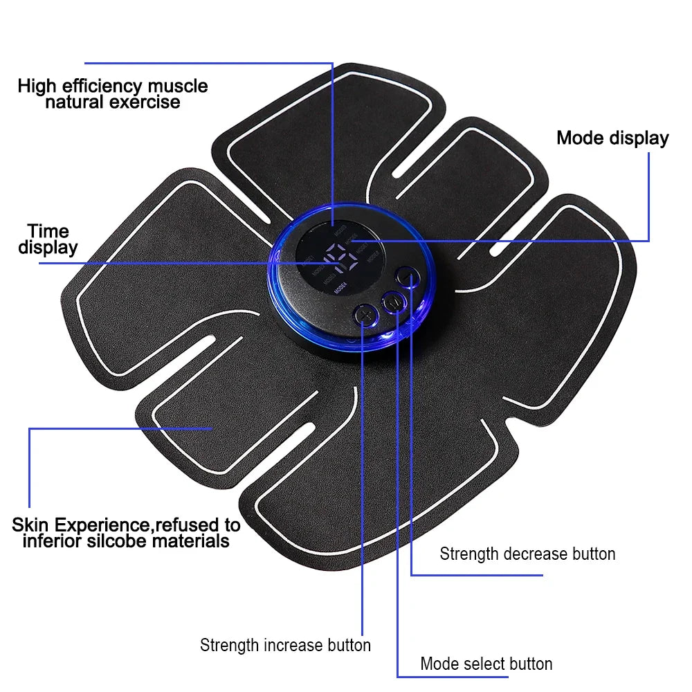 Smart Wireless EMS Muscle Stimulator USB Charged 19 Intensity Levels Abdomen Arm Leg Muscle Training Slimming Fitness Massager