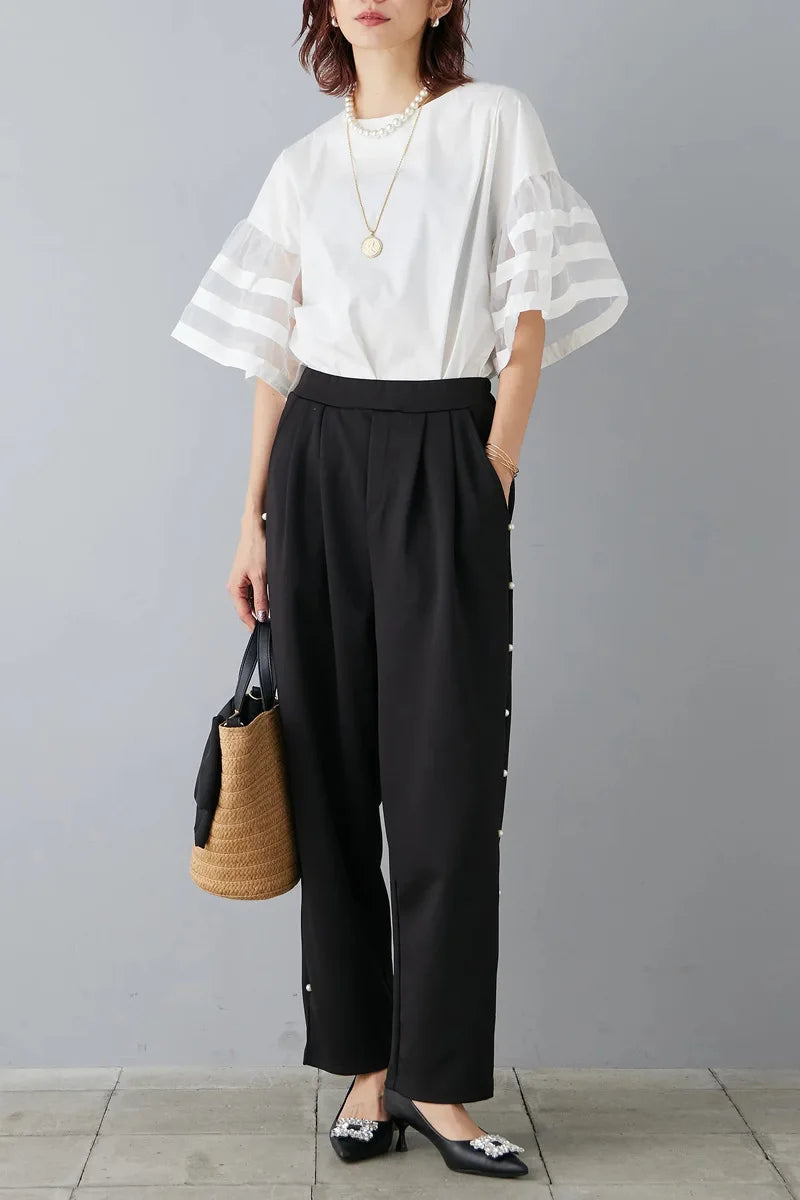 Flare Sleeve Shirts & Blouses Fashion Loose 2026 Woman Blusas New Arrivals Camisas Japan Korean Ropa Mujer Summer Tops