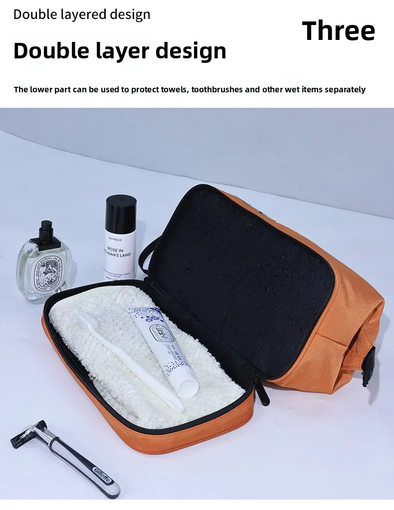 Dry and Wet Separation Men's Toiletry Bag Business Trip Portable Cosmetics Storage Bag High Value Cosmetic Bag