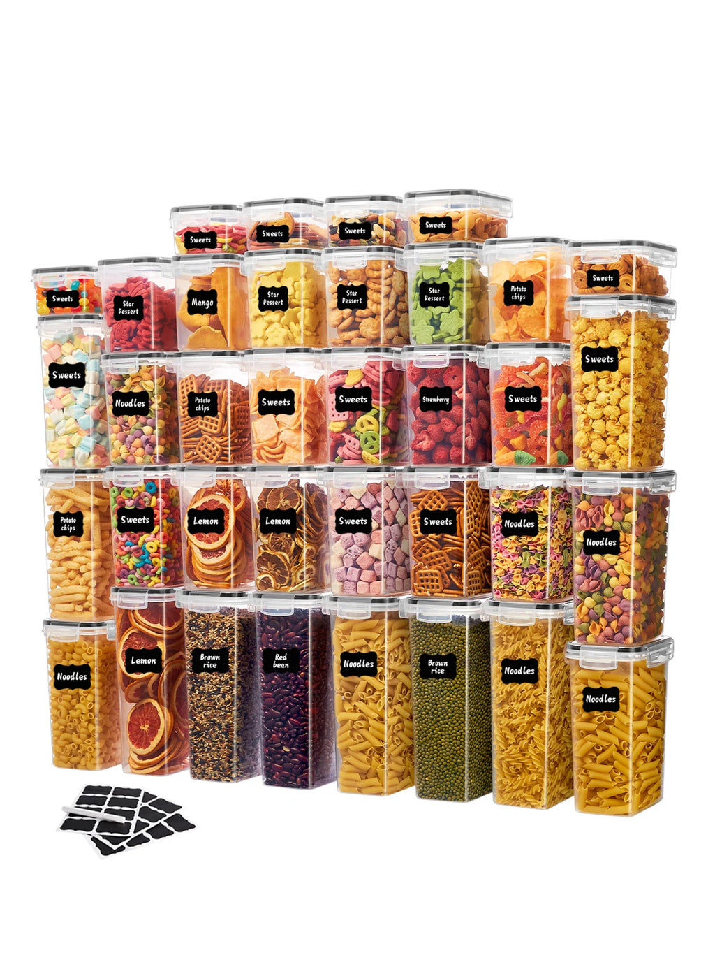24/48pcs, Sealed Food Storage Containers with Lids - Lunch Boxes Ideal for Organizing and Storing Grains, Rice, Pasta, Tea, Nuts