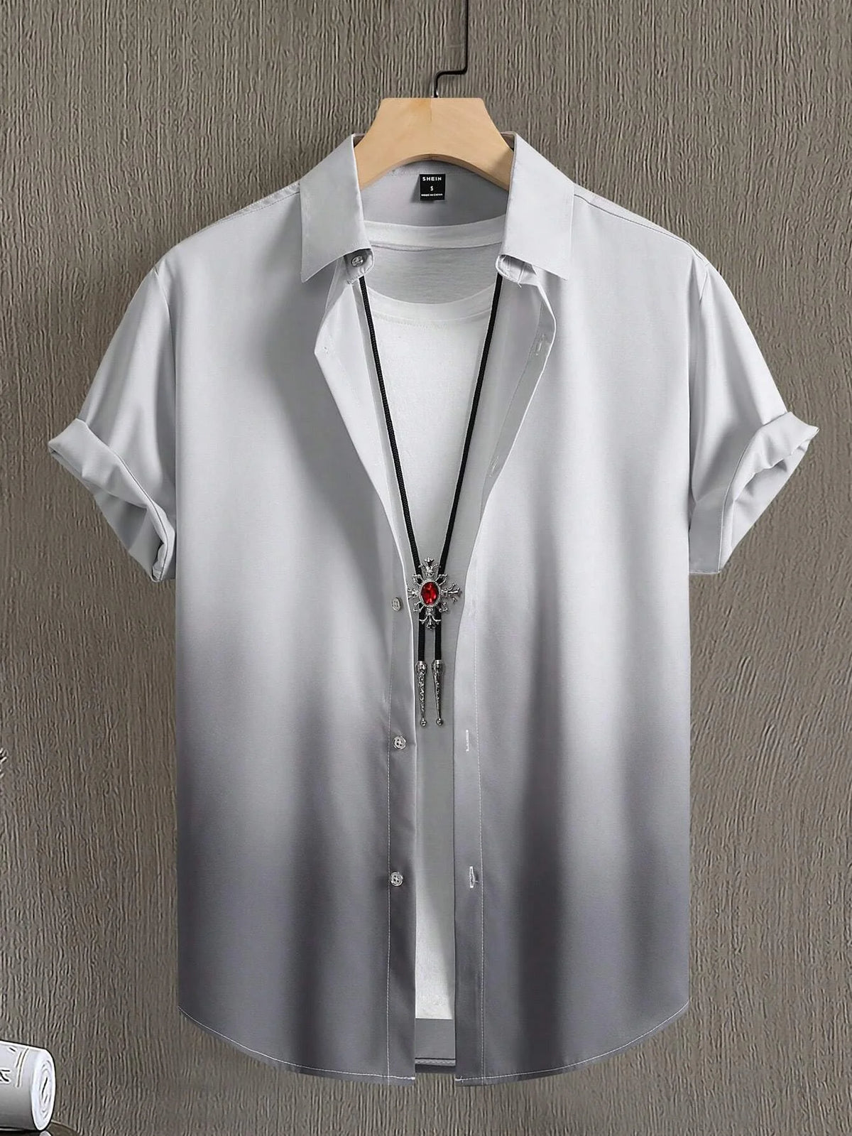 Hawaiian Men's Short Sleeved Shirt with Summer Gradient Design, 3D Graphic Printing, Loose Oversized Lapel Casual Shirt
