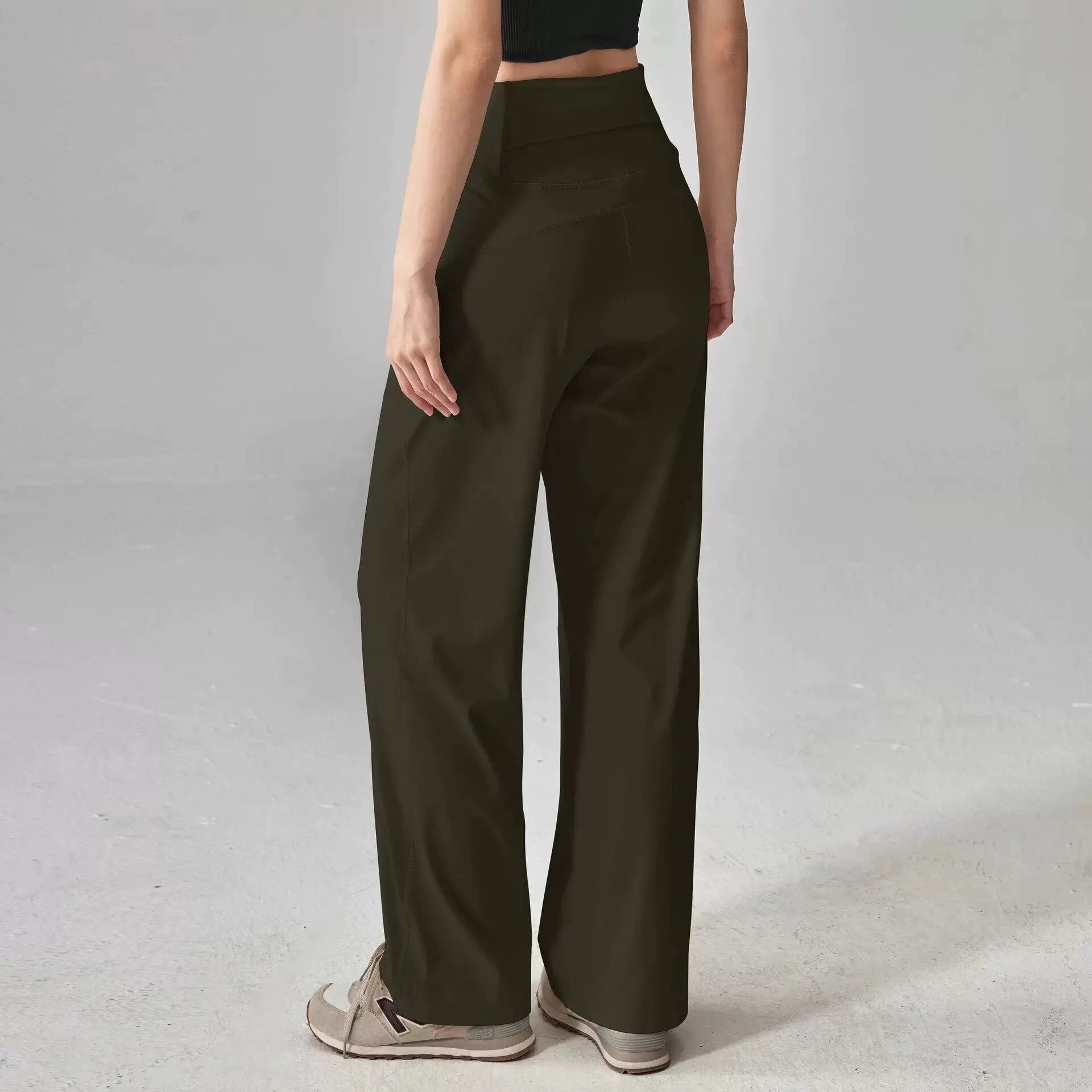 Women's High-Waisted Loose Sporty Wide-Leg Pants with Breathable and Casual Fit for Outdoor Wear