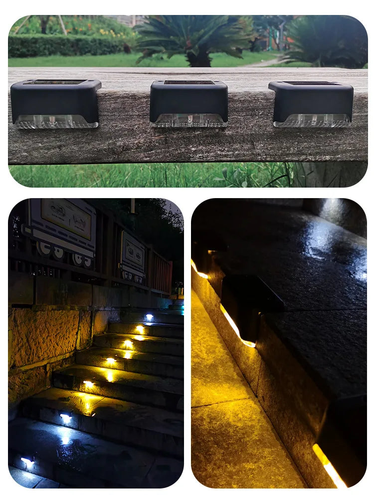 Solar Light Outdoor Stair Wall Step  LED Street  Garden Balcony Decoration Waterproof Stairs Fence Lamp