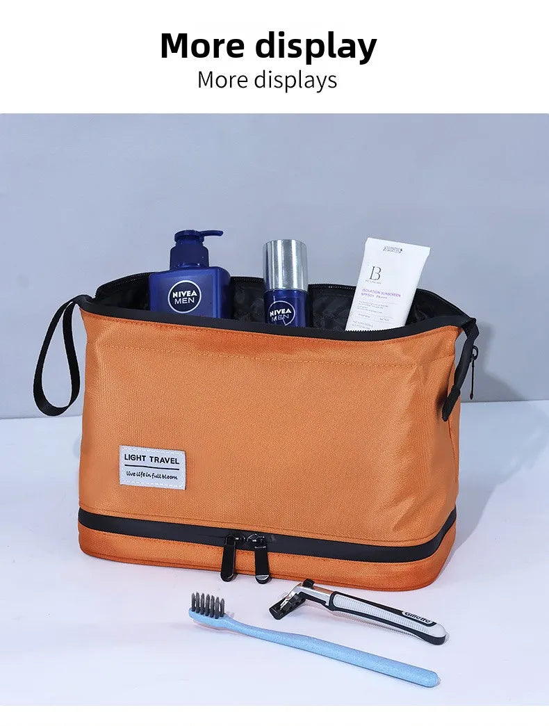 Dry and Wet Separation Men's Toiletry Bag Business Trip Portable Cosmetics Storage Bag High Value Cosmetic Bag