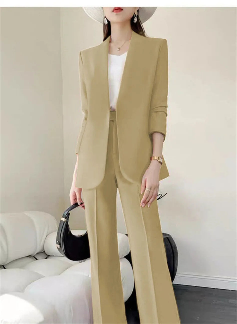 Fashion 2 Piece Sets Women Outfits Spring Autumn New in Korean Pants Sets Commuter Elegant Suit Coat 2 Piece Sets Women