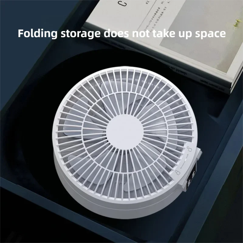 2023 New Fan With Remote Control Portable Wall-hanging Rechargeable Usb Electric Folding Fan Nightlight Air Cooler Household