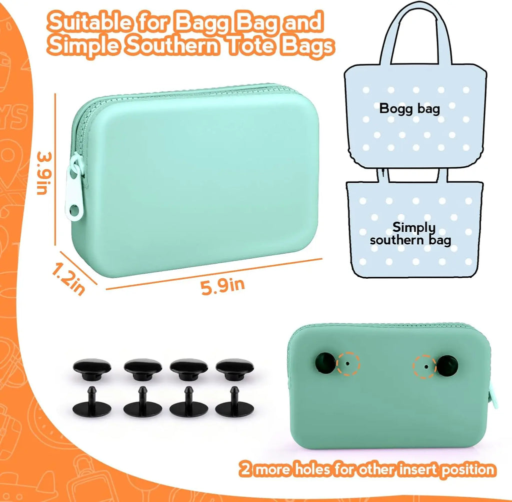 1Pcs Silicone Phone Holder for Beach Bag, Soft Silicone Insert Wallet Charm for Bo Bag Accessories, Attachment for  Beach