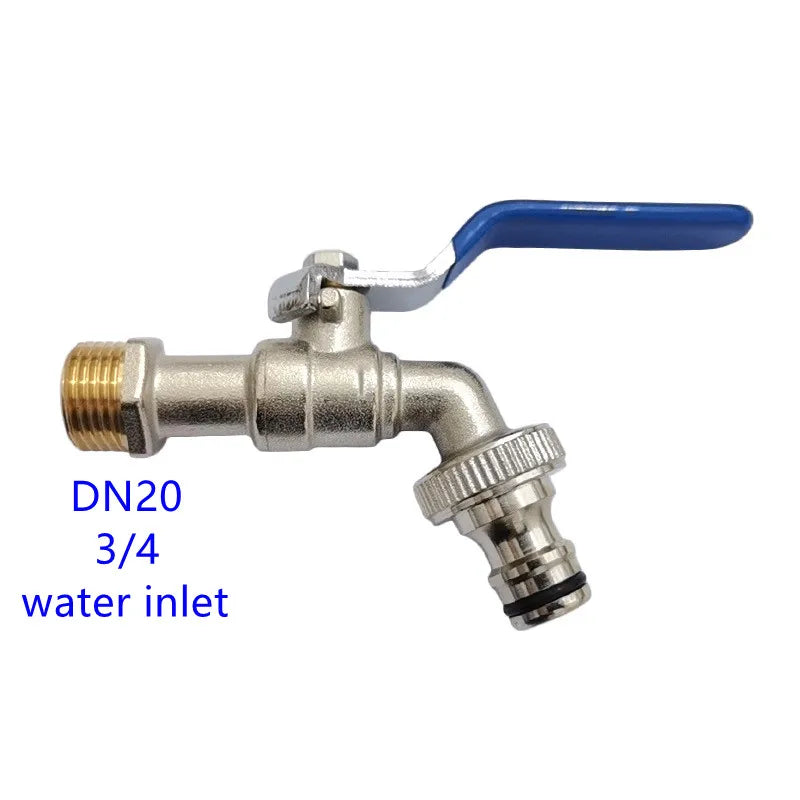 Garden Outdoor Bibcock Faucet DN15 DN20, Anti-freeze, Dual Control Copper for Washing Machine and Kitchen Garden Sink    1/2