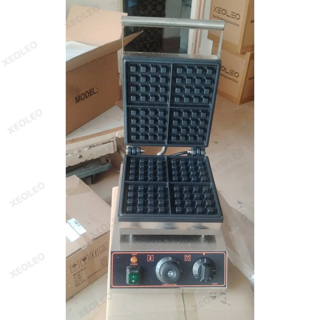 XEOLEO Electric Square Waffle Maker 4PCS Kitchen Appliances Multifunction Breakfast Waffles Machine Waffle Iron Baker Non-Stick