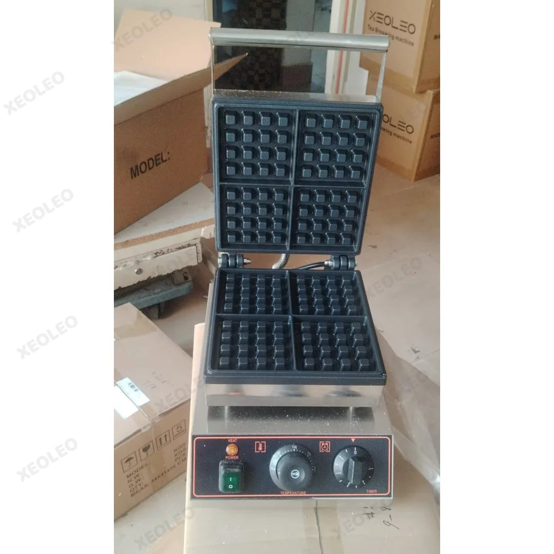 XEOLEO Electric Square Waffle Maker 4PCS Kitchen Appliances Multifunction Breakfast Waffles Machine Waffle Iron Baker Non-Stick