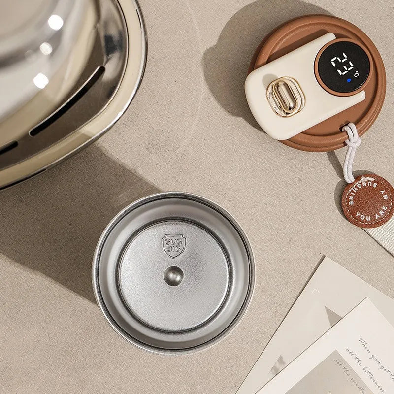 New Smart Temperature Coffee Cup，316 Stainless Steel Thermos Cup，Office Coffee Cup Business Portable Thermal Mug 450ml Thermoses