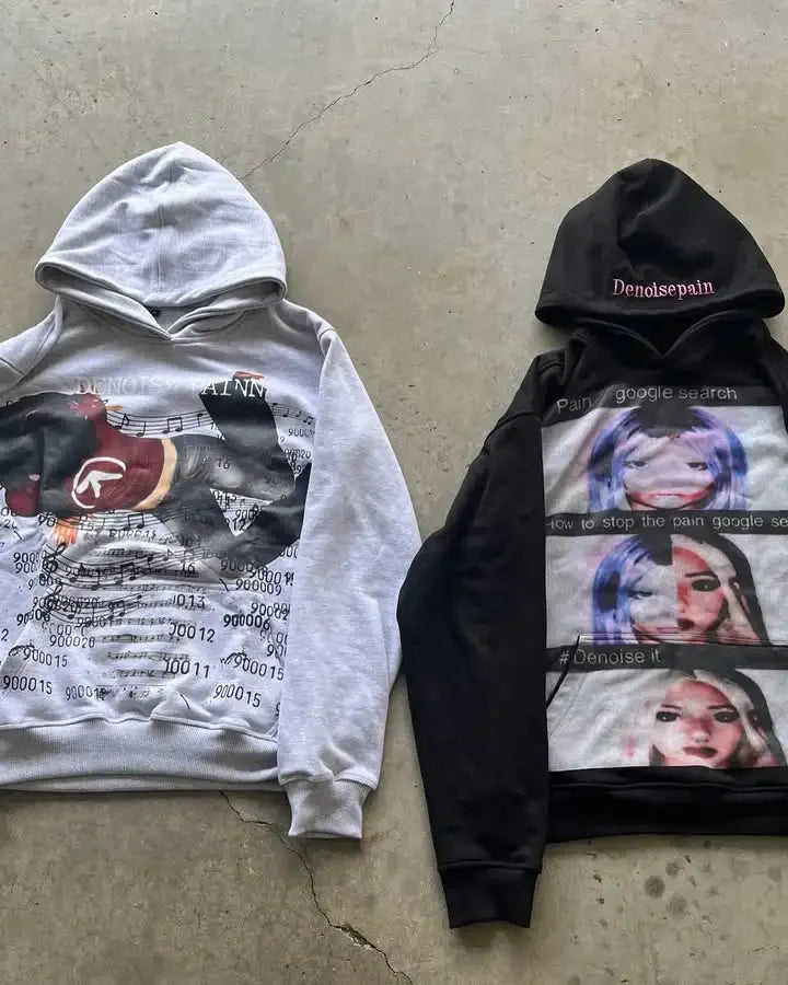 Harajuku Y2k Casual 3DS Hoodies Women Grunge Streetwear Sweatshirt Tops Goth Oversized Hoodie Clothes Tracksuit Men Clothing