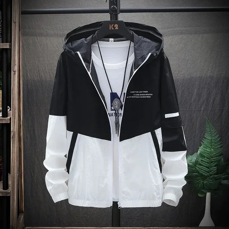 Men's Sun Protection Clothes Jackets Motorcycle Summer Ultra-thin Windproof Ice Silk Windbreaker Male UV Resistant Jacket Coats