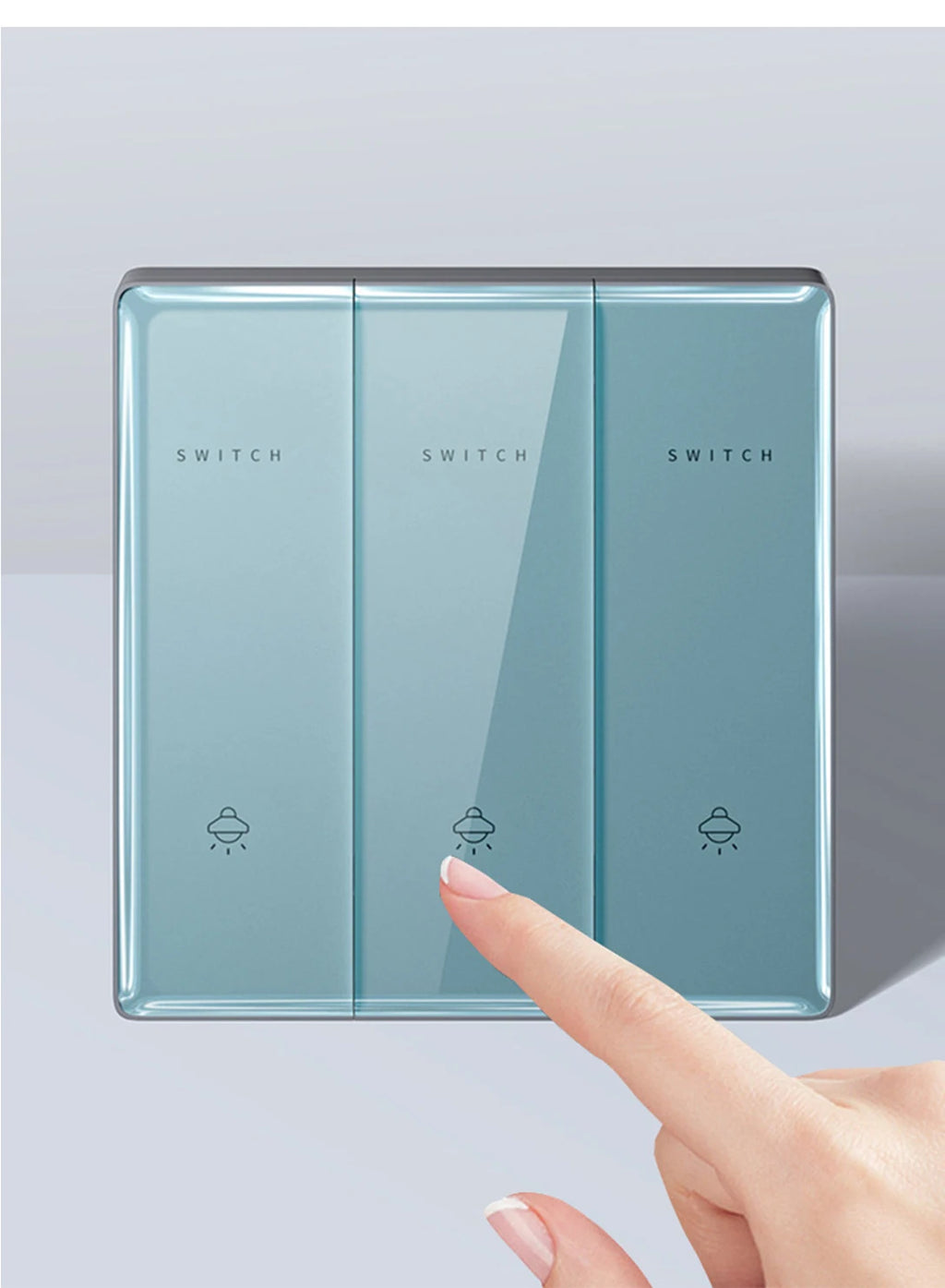 Wall Lamp Switch Panel Tempered Glass International Switch 1/2/3/4 Gang 1/2 Way Steel Rocker Light Switch On/Off Stair Switch