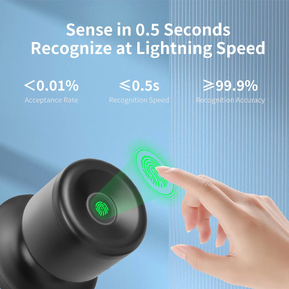 YFK Tuya Smart Door Lock Fingerprint Unlocking Electronic Lock Built-in Battery Dual-Mode Settings For Home Apartment or Gateway