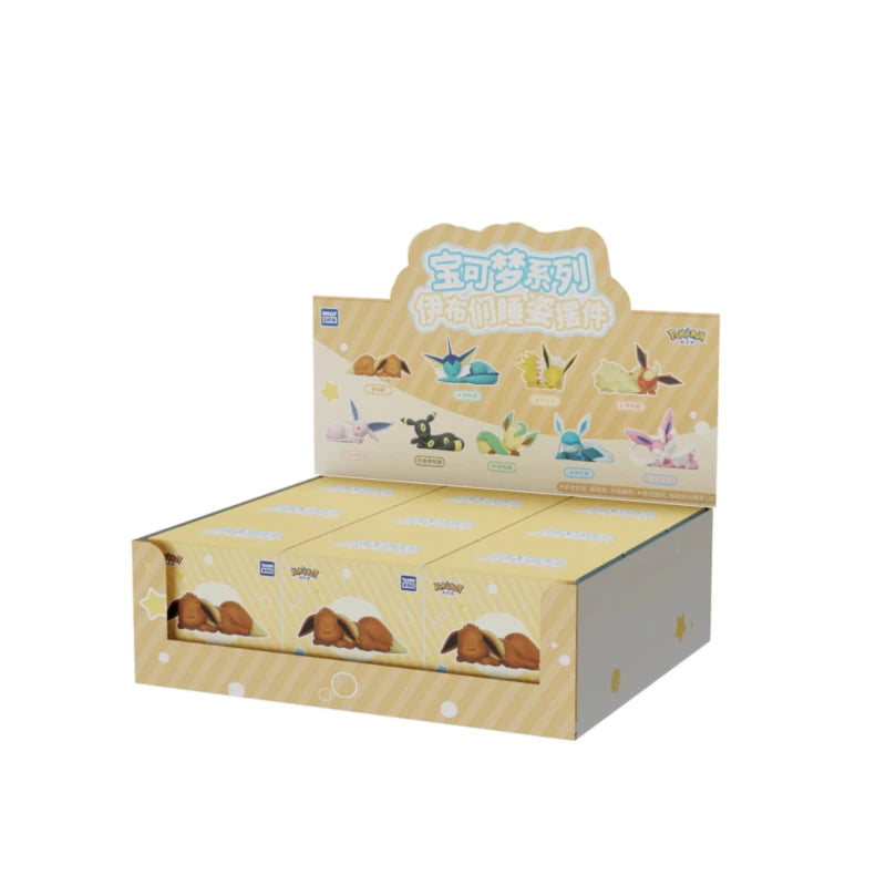 In Stock Hot Pkm Eevee Sleeping Position Series Blind Box Sylveon Umbreon Flareon Jolteon Anime Desktop Decoration Model Toy
