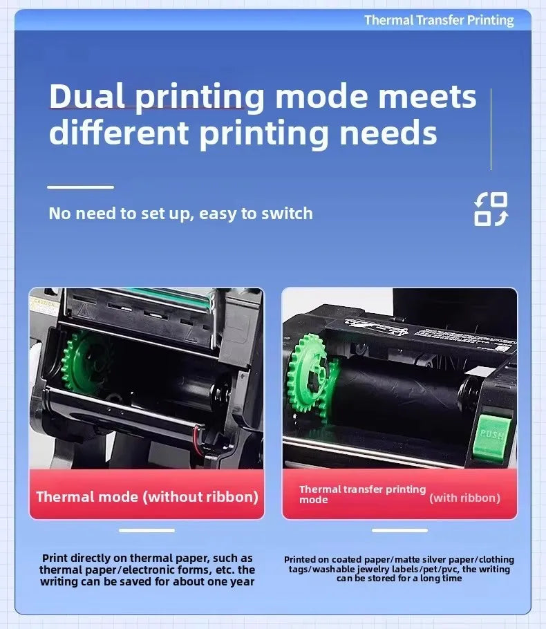 High Efficiency Thermal Transfer Desktop Smart Printer TE210 TE310 Shipping Label Sticker Printer For Logistics Express