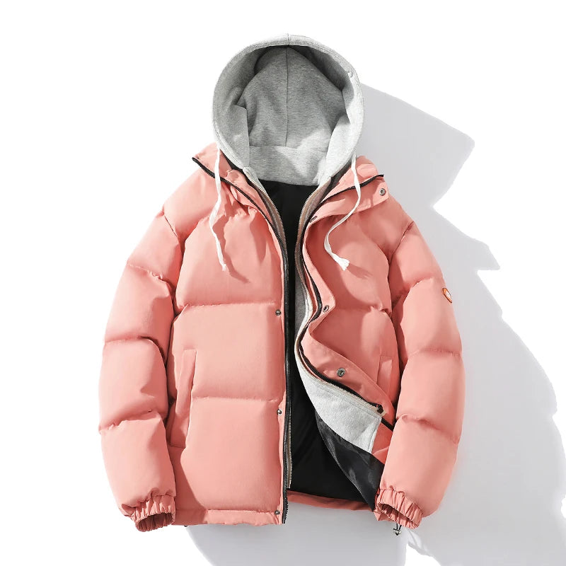Outdoor Warm Snow Men's Long Coat Parkas Clothes New Fake Two-piece Cotton Jacket Men's Puffer Parka Winter Hooded Jacket