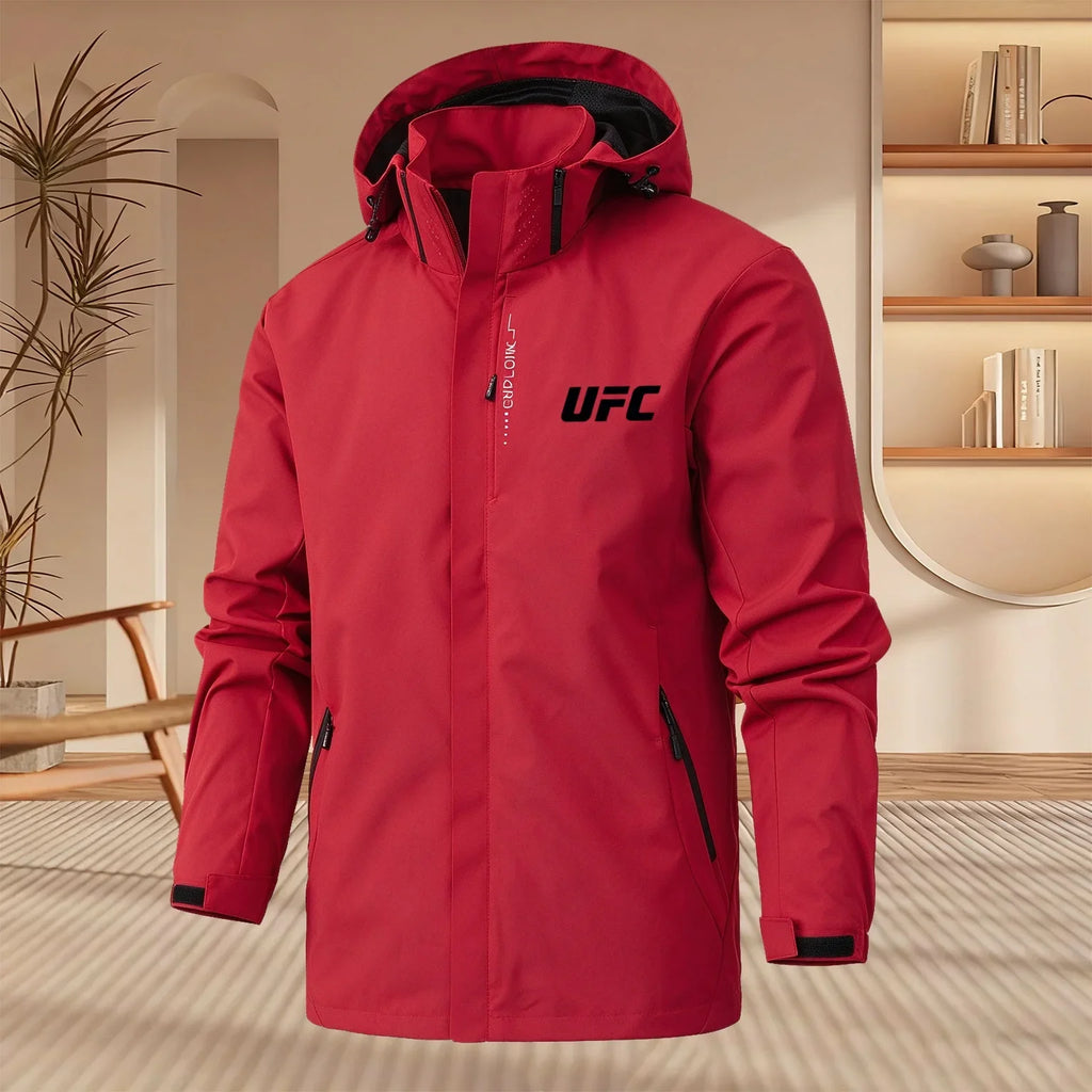 Men's Casual Hooded Jacket with Spring Autumn Zipper Style Loose Windbreaker Lightweight Breathable Outdoor Hiking Sportswear