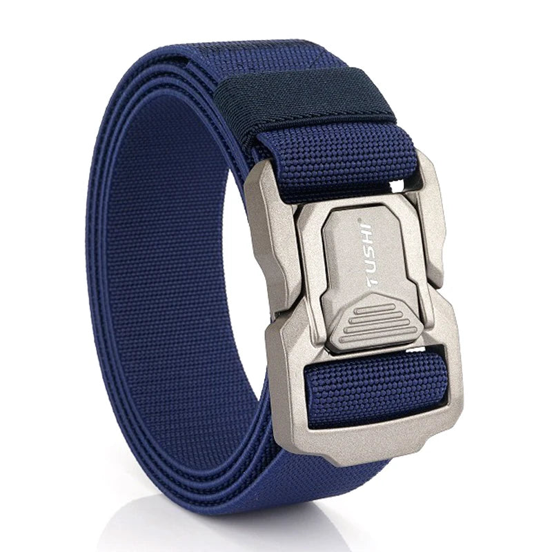 VATLTY 2023 Elastic Belt for Men Aluminum Alloy Quick Release Buckle Unisex Hiking Belt Military Tactical Belt Stretch Girdle