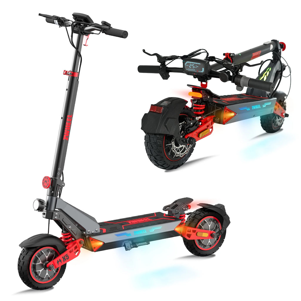 Electric Scooter Adults 2400W Dual Motor, 10" Off Road Tires, foldable, 48V 20Ah Battery, 45 Miles Long Range, Dual Disc Brake, US Stock