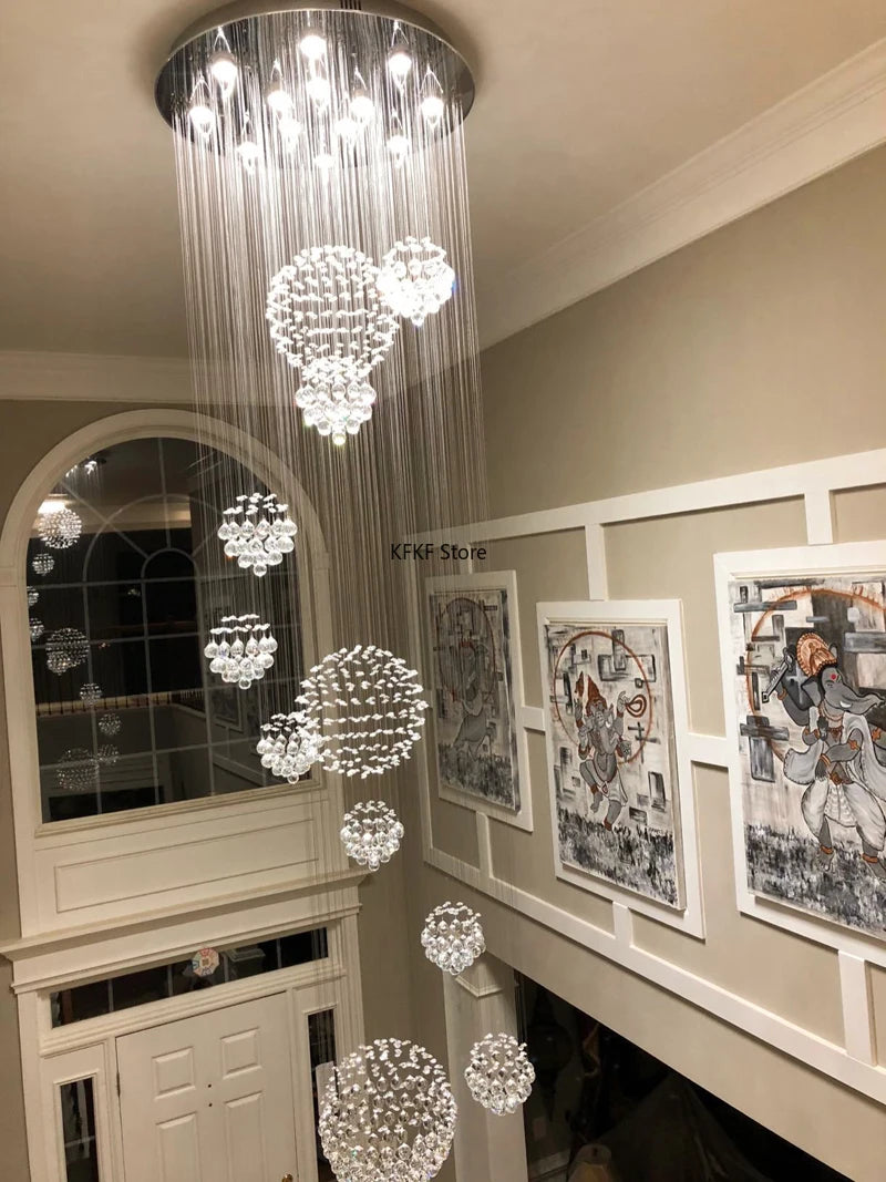 New Modern Crystal Led Chandelier Item Large Villa Salon Ceiling Lights Hotel Kitchen Staircase Living Room Decor Pendant Lamp