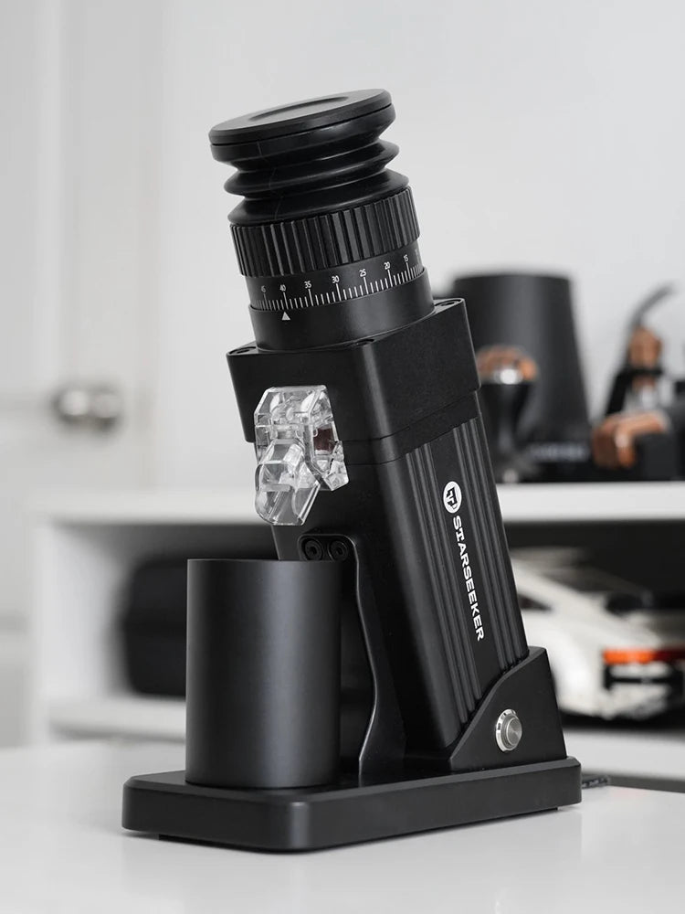 E55Pro Electric Coffee Grinder 55MM Titanium Cone Burr Stepless Adjustment Espresso Brew Coffee Bean Grinder Black