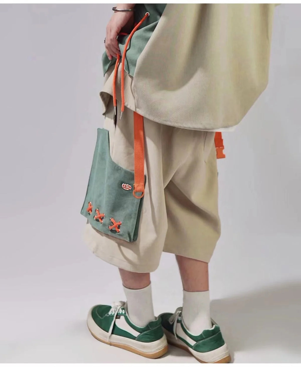ARENS Hip Hop Cargo Shorts Men Basketball Men's Oversize Couples Matching Clothing Japanese Steetwear Summer Pockets Patchwork