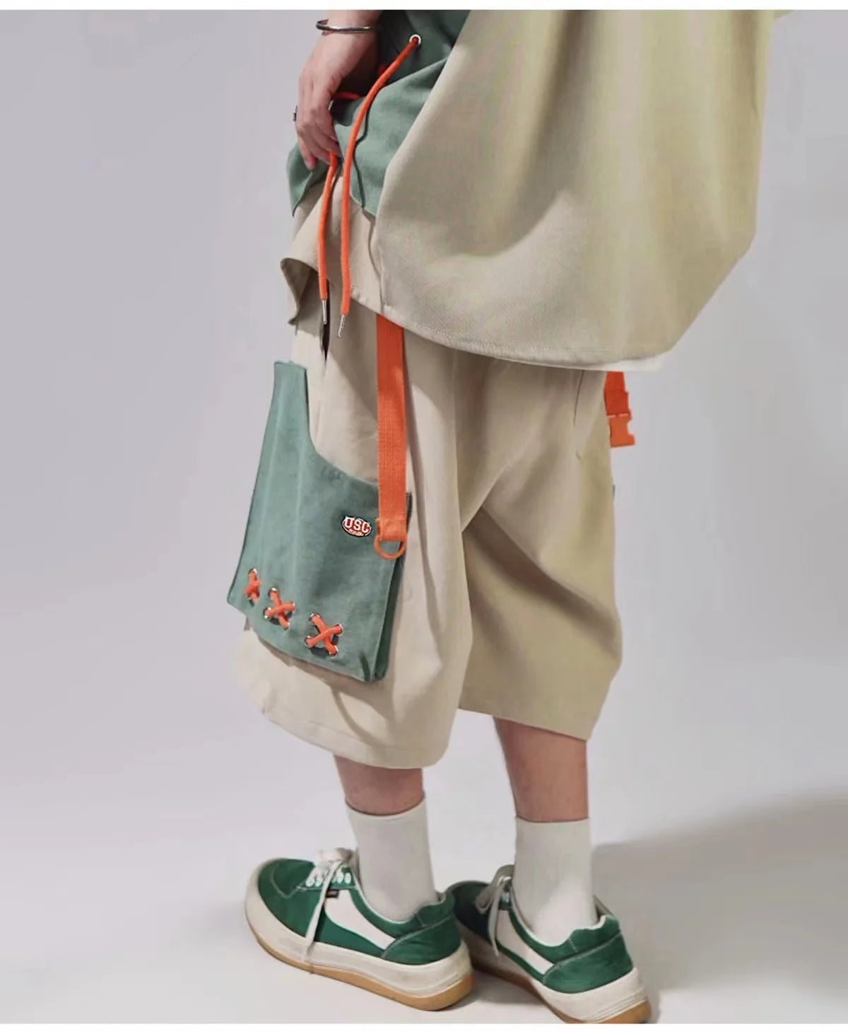 ARENS Hip Hop Cargo Shorts Men Basketball Men's Oversize Couples Matching Clothing Japanese Steetwear Summer Pockets Patchwork