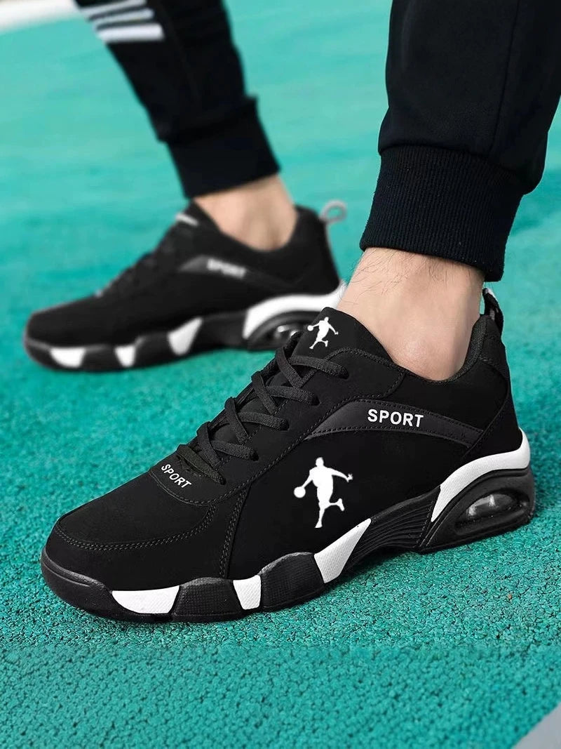 Comfortable Fashionable Men's Running Shoes Spring Outdoor Anti-slip Travel Sneakers Breathable Mesh Inner Synthetic Leather