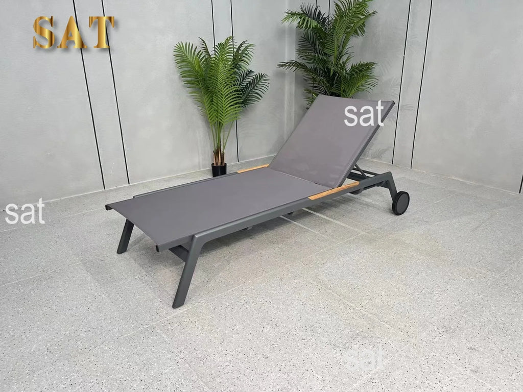 & Modern Outdoor Patio Sun Loungers Villa Portable Beach Pool Lounger Aluminum Sunbed for Hotel Resort