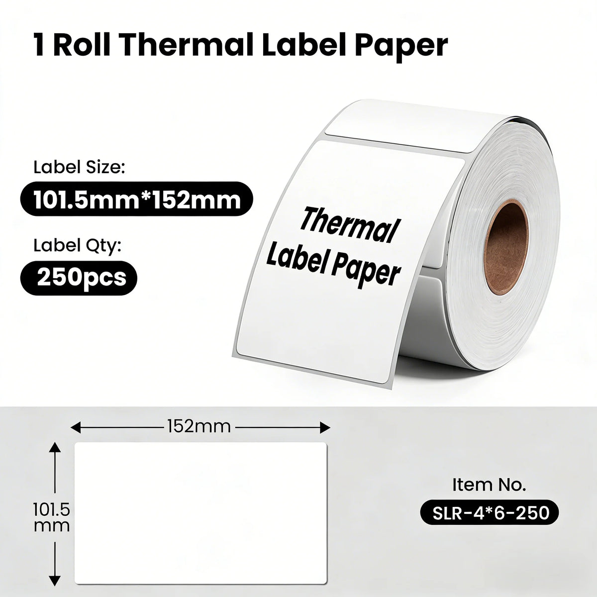 Phomemo 4X6 Adhesive Thermal Shipping Label 500 Labels per Stack - 4x6 FanFold Thermal Labels for 241bt Shipping Label Printer