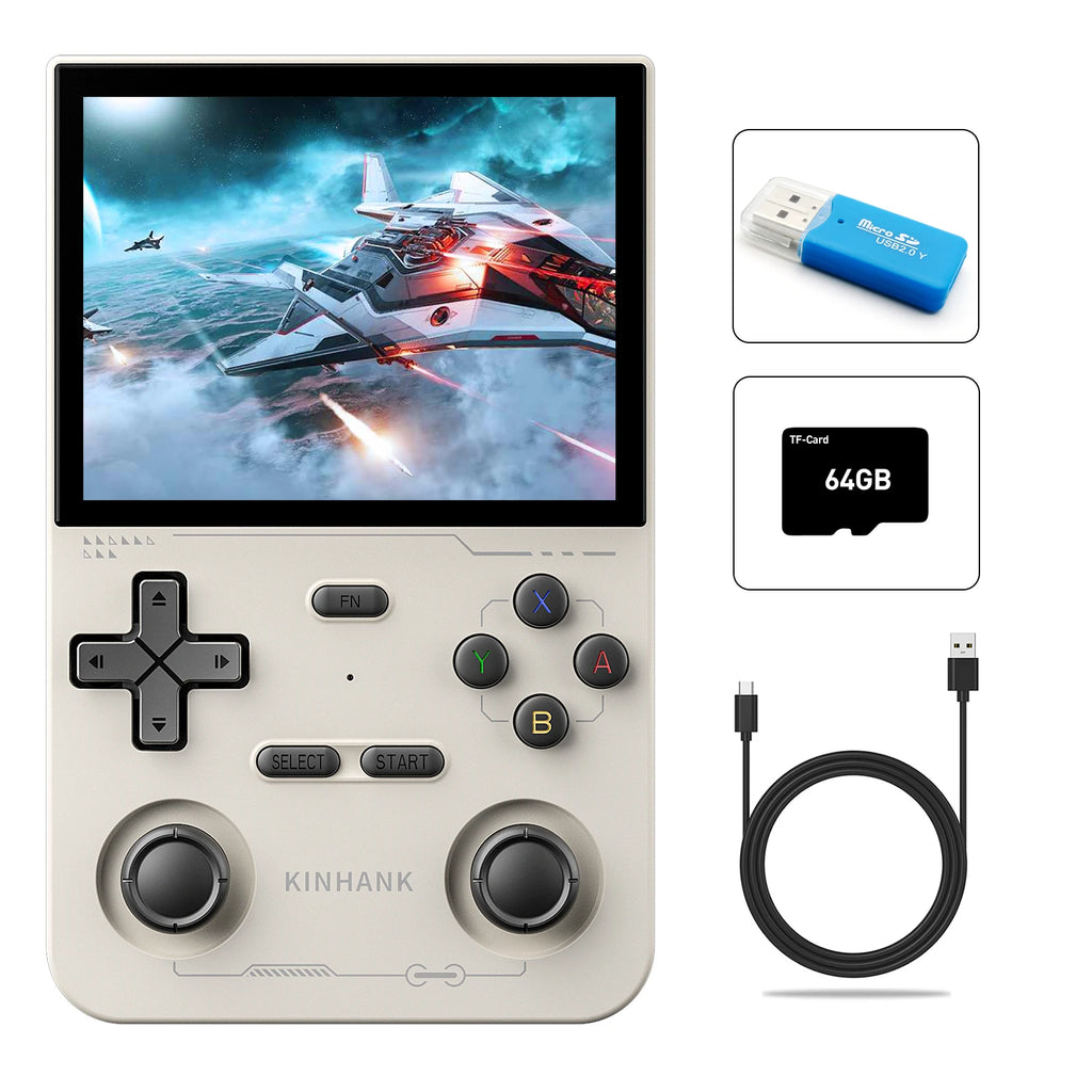 KINHANK K36 Retro Handheld Video Game Console 500nit 3.5 Inch IPS Screen 16000 Games Emulator for PS1/PSP/DC/N64/SS