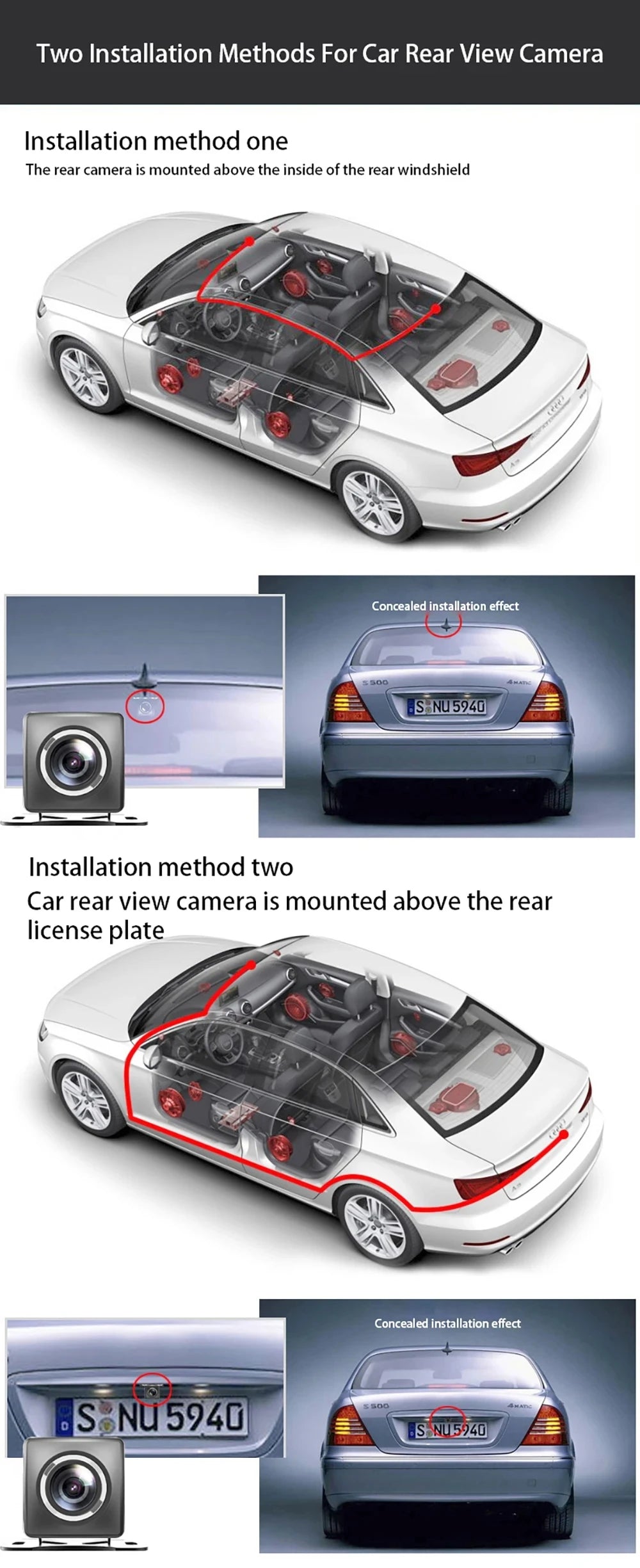 WIFI-3 Camera Dash Cam For Car Camera FHD 1080P Video Recorder Car DVR Front Rear View Camera Night Vision Black Box Car Dashcam