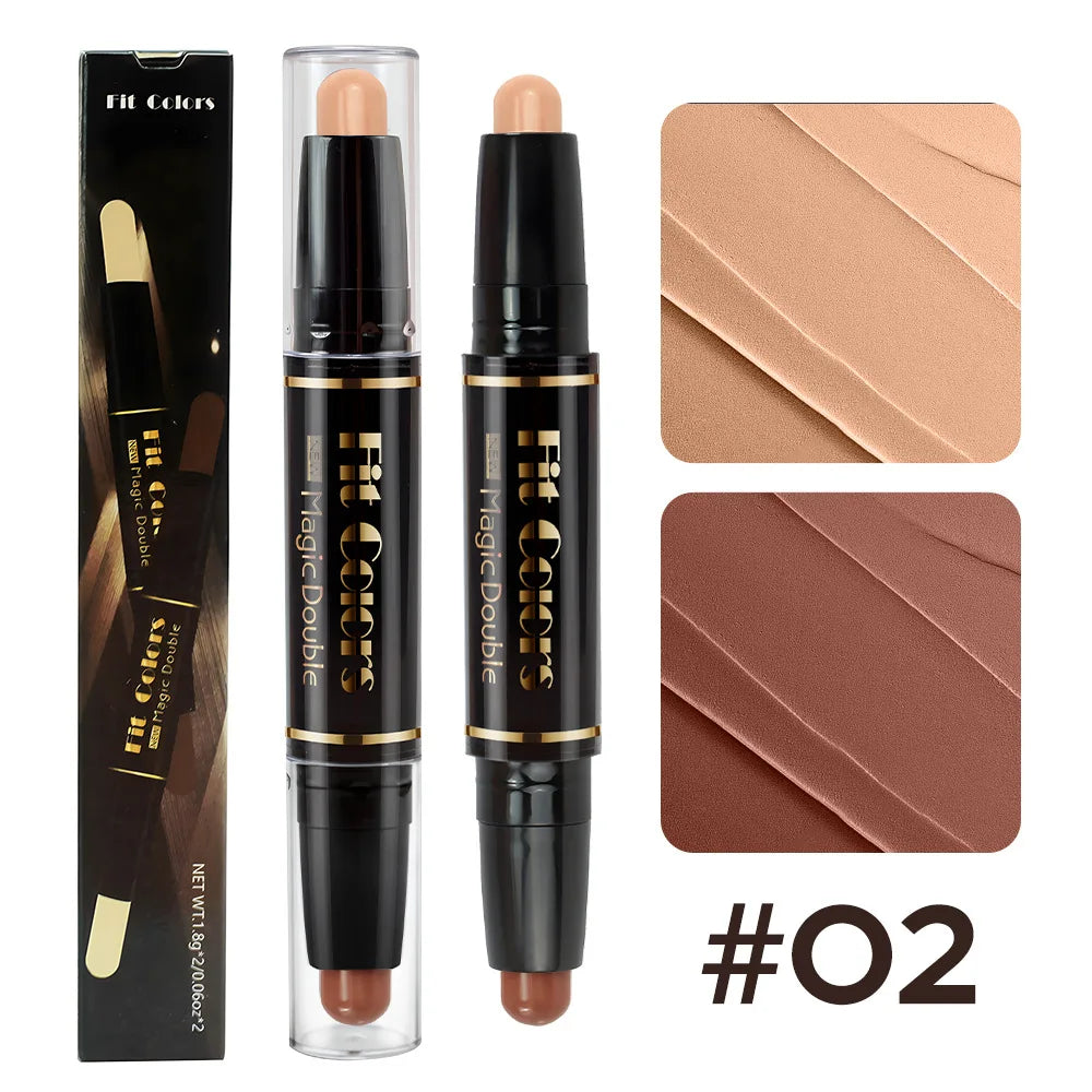 Double Head Highlight Pen Face Make Up Liquid Waterproof Contouring Foundation Contour Makeup Concealer Stick Pencil Cosmetics