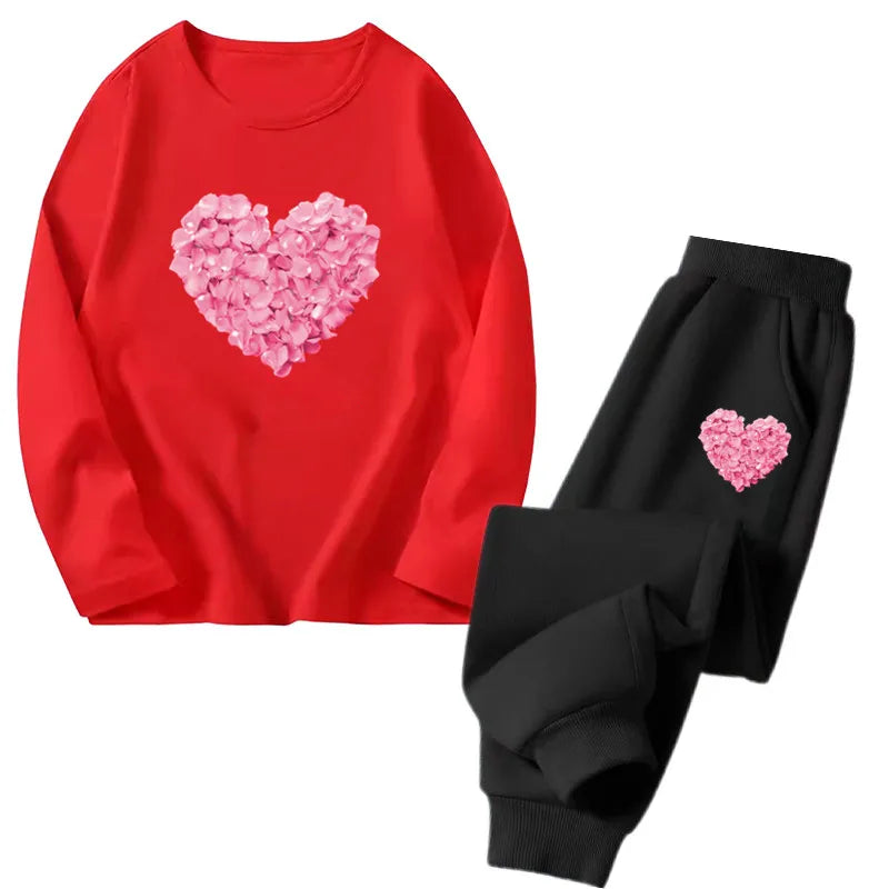Spring Autumn Toddler Girls Fashion Set Kawaii Print Long Sleeve T-Shirt And Pants Two-Piece Casual Clothing Outfit for Girls