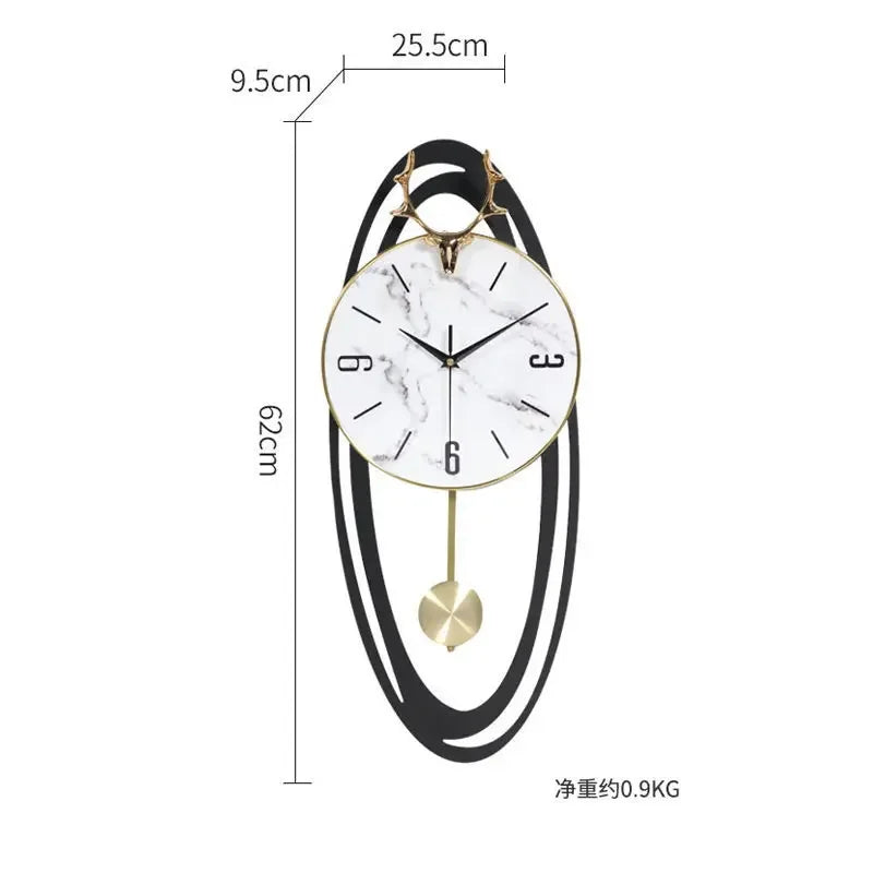 Creative trend home fashion wall hanging clock Modern simple light luxury living room atmosphere hanging clock wall decoration