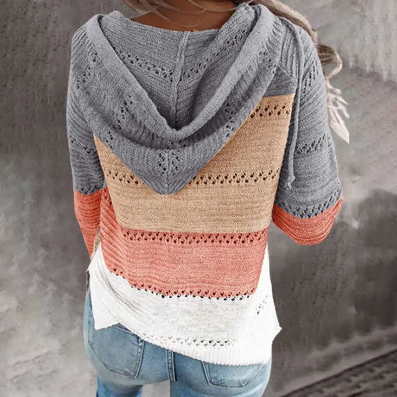 Customizable Casual Knitted Zipper Hoody Hoodie For Women