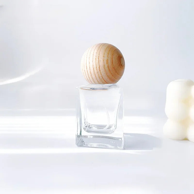 30ml Perfume Bottle Glass Line Mist Perfume  Atomizer Wood Lid Empty Sprayer Bottle Cosmetic Containers Travel Bottle Packaging
