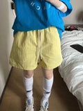 HOUZHOU Harajuku Blue Shorts for Women Korean Style Baggy Sport Short Pants Casual Fashion High Waist Retro Wide Leg Shorts