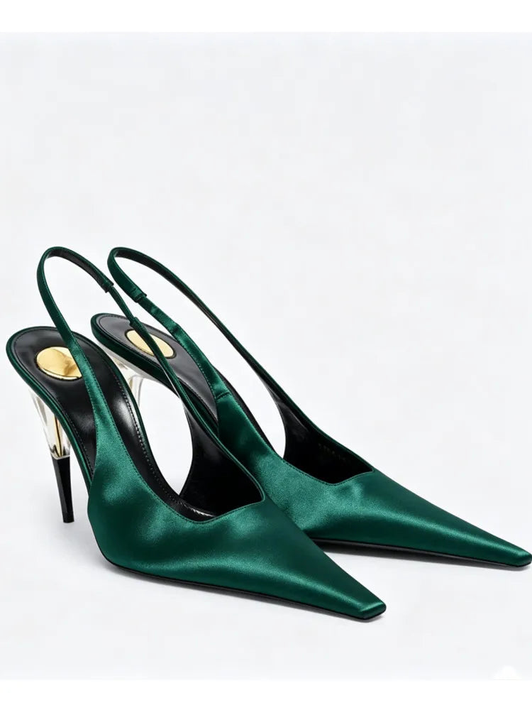 Ladies' Summer New High Heel Pointed Sandals Fashion Small Square Party Wedding Ladies' High Heel Sandals